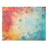 Rot, orange, Aquamarine Aquarellseiten Notizblock (Vorderseite)