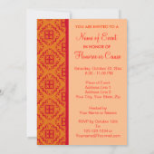 Rot & Orange Arabesque Marokkanisch Grafik Einladung (Rückseite)