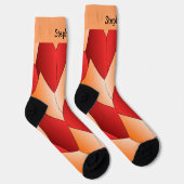 Rot Orange Art Deco Design Socken (Rechts)