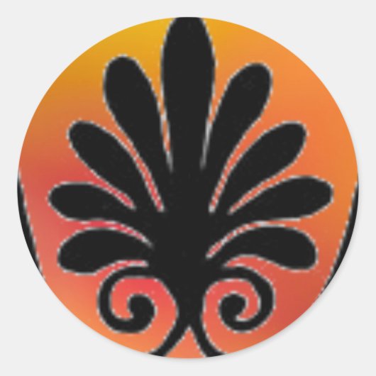 Rot-Orange-Aufkleber Runder Aufkleber (Vorderseite)