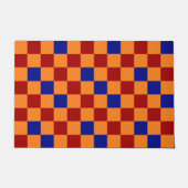 Rot Orange Blau Kariertes Muster Design  Fußmatte (Vorderseite)