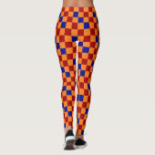 Rot Orange Blau Kariertes Muster Design  Leggings (Rückseite)