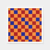 Rot Orange Blau Kariertes Muster Design Serviette (Vorderseite)