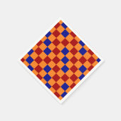 Rot Orange Blau Kariertes Muster Design Serviette (Ecke)