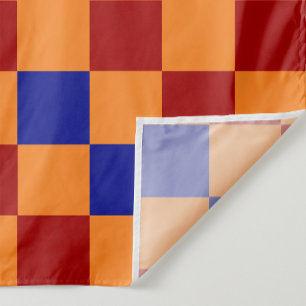 Rot Orange Blau Kariertes Muster Design  Stoff