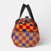 Rot Orange Blau Kariertes Musterdesign Duffle Bag (Rechts)