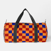 Rot Orange Blau Kariertes Musterdesign Duffle Bag (Rückseite)