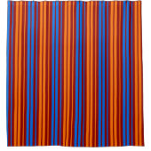 Rot Orange Blau Vertikale Streifen Design Duschvorhang (Vorderseite)