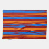 Rot Orange Blau Vertikale Streifen Design Geschirrtuch (Horizontal)