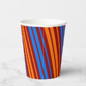 Rot Orange Blau Vertikale Streifen Design   Pappbecher (Rechts)