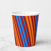 Rot Orange Blau Vertikale Streifen Design   Pappbecher (Vorderseite)