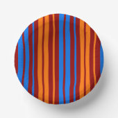 Rot Orange Blau Vertikale Streifen Design   Pappteller (Vorderseite)