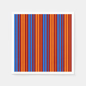 Rot Orange Blau Vertikale Streifen Design Serviette (Vorderseite)