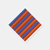 Rot Orange Blau Vertikale Streifen Design Serviette (Ecke)