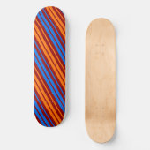Rot Orange Blau Vertikale Streifen Design   Skateboard (Vorderseite)