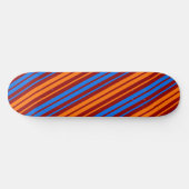 Rot Orange Blau Vertikale Streifen Design   Skateboard (Horizontal)