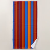 Rot Orange Blau Vertikale Streifen Design   Strandtuch (Vorderseite)