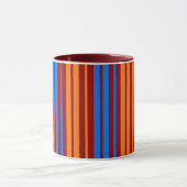 Rot Orange Blau Vertikale Streifen Design Tasse (Zentrum)