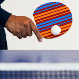 Rot Orange Blau Vertikale Streifen Design   Tischtennis Schläger