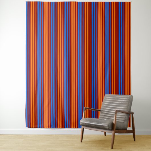 Rot Orange Blau Vertikale Streifen Design   Wandteppich (Beispiel)