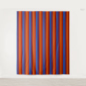 Rot Orange Blau Vertikale Streifen Design   Wandteppich (Vorderseite)