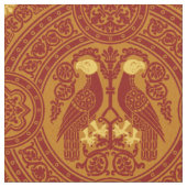 Rot-Orange Byzantinische Vögel Stoff (Nahaufnahme)