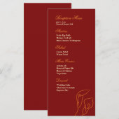 Rot & Orange Calla Lilies Empfang Menu Menükarte (Vorne/Hinten)