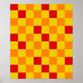 Rot Orange Gelb Kariertes Musterdesign  Poster (Vorne)