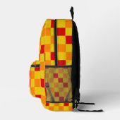 Rot Orange Gelb Karomuster Design Bedruckter Rucksack (Rechts)