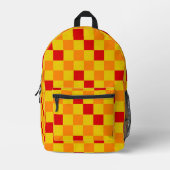 Rot Orange Gelb Karomuster Design Bedruckter Rucksack (Vorderseite)