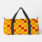 Rot Orange Gelb Karomuster Design Duffle Bag (Vorderseite)