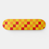 Rot Orange Gelb Karomuster Design Skateboard (Horizontal)