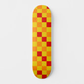 Rot Orange Gelb Karomuster Design Skateboard (Vorderseite)