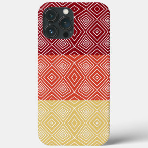 Rot-orange-gelbes Tribal Diamonds African Pattern Case-Mate iPhone Hülle