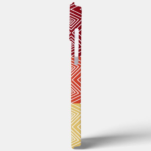 Rot-orange-gelbes Tribal Diamonds African Pattern Case-Mate iPhone Hülle (Rückseite / Links)