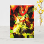 Rot-orange-Gelbschwarz Abstrakte Flora Design Karte (Gelbe Blume)