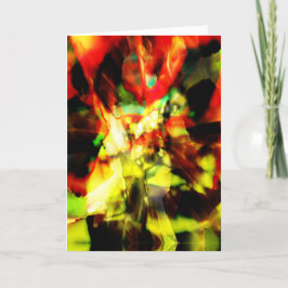 Rot-orange-Gelbschwarz Abstrakte Flora Design Karte