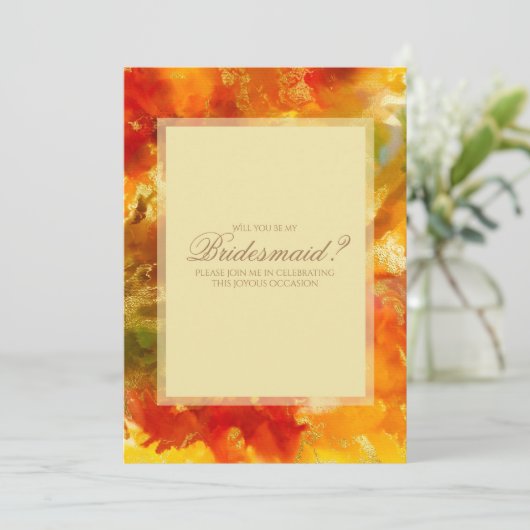 Rot, Orange, Gold, gelber Marmor Save The Date (Stehend Vorderseite)