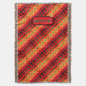 Rot Orange Grün Aztec Decke (Vorderseite Vertikal)