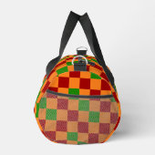 Rot Orange Grün Kariertes Musterdesign Duffle Bag (Rechts)