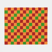 Rot Orange Grün Kariertes Musterdesign Fleecedecke (Vorderseite (Horizontal))