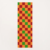 Rot Orange Grün Kariertes Musterdesign Yogamatte (Vorderseite)