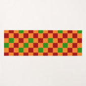 Rot Orange Grün Kariertes Musterdesign Yogamatte (Vorderseite (Horizontal))