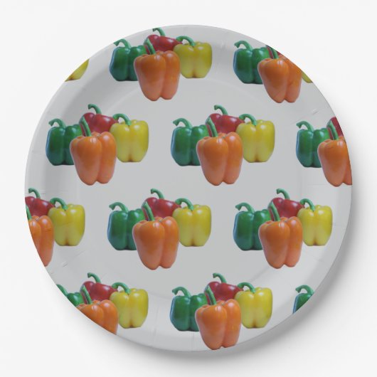 Rot, orange, grün und gelb pappteller (Vorderseite)