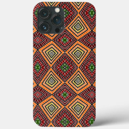 Rot-orange-grünes Tribal Diamonds African Pattern Case-Mate iPhone Hülle