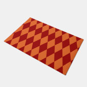 Rot-Orange-Harlekin-Karuomuster-Design Fußmatte (Schrägansicht)