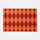 Rot-Orange-Harlekin-Karuomuster-Design Fußmatte (Vorderseite)