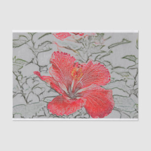 Rot-Orange HibiskusSeidenpapier Seidenpapier