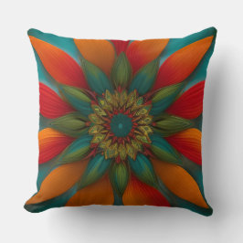 Rot-Orange im marokkanischen Stil, aquamarin blau  Kissen