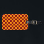 Rot   Orange Karo Prüfmuster Gepäckanhänger<br><div class="desc">Red   Orange Karo Checkered Checkerboard Muster Gepäckmarke</div>